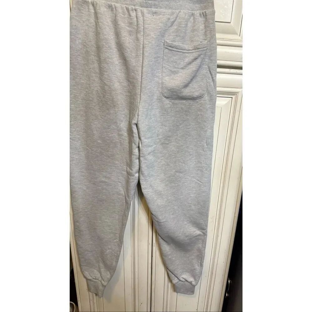 Fashion Nova Men's Heather Elastic Waist Drawstring Jogger Sweatpants Gray Small